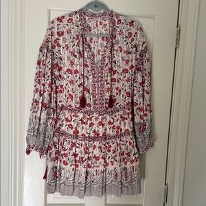 Ulla Johnson Red and Blue Patterned Fabric